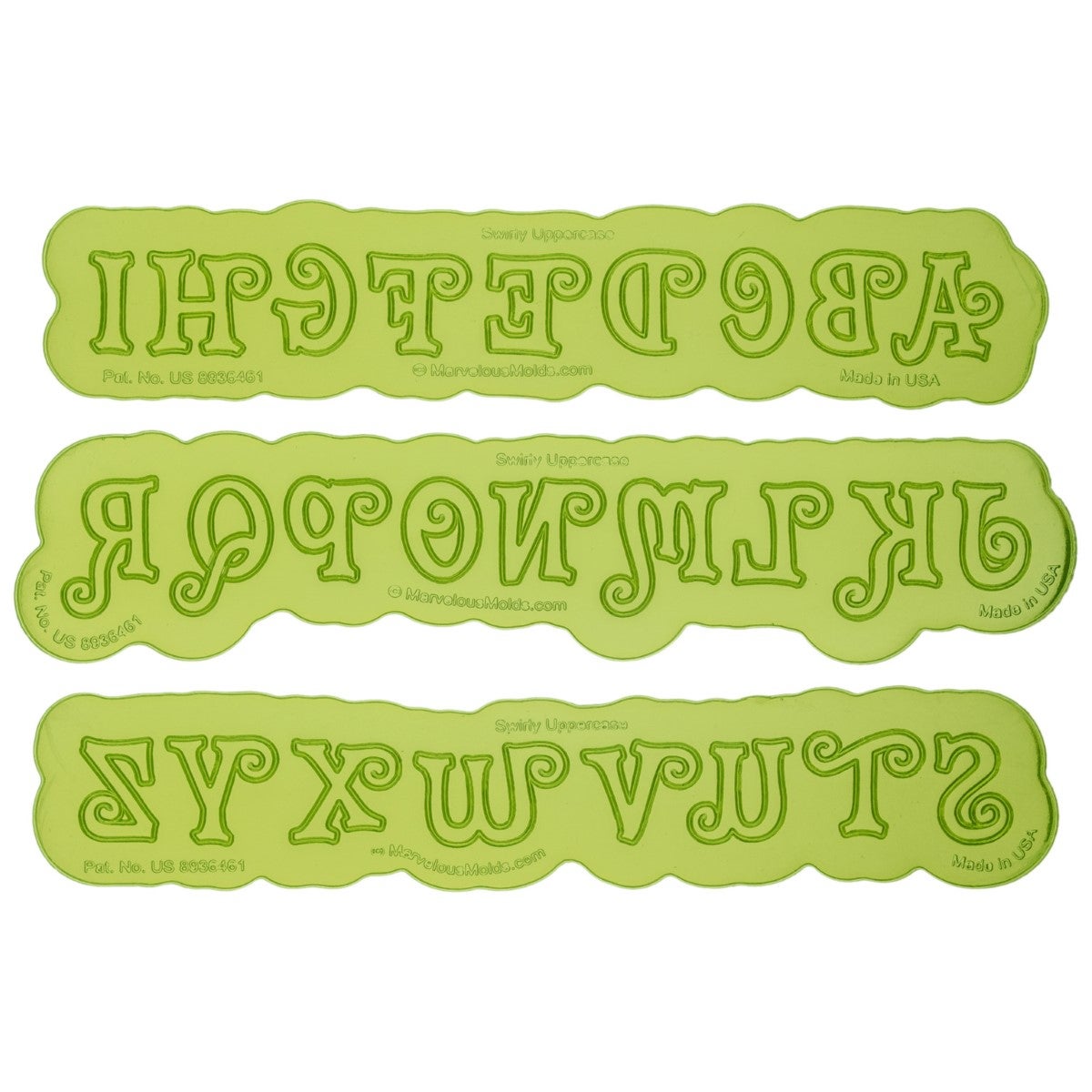 Marvelous Molds Moule en Silicone - Swirly Uppercase Flexabet™