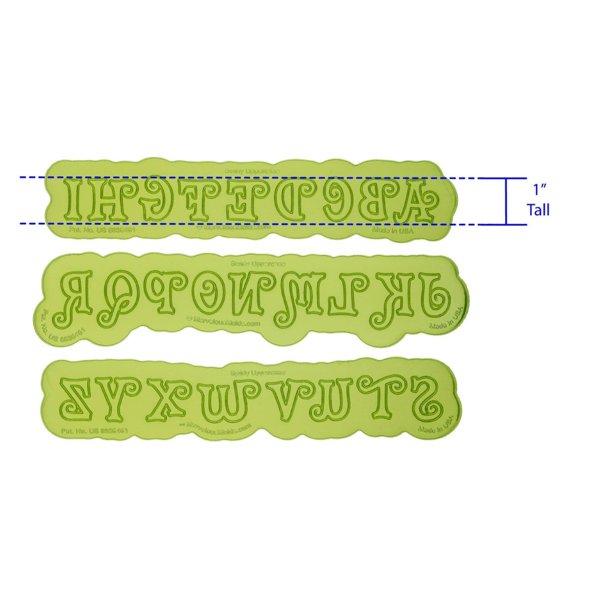 Marvelous Molds Moule en Silicone - Swirly Uppercase Flexabet™