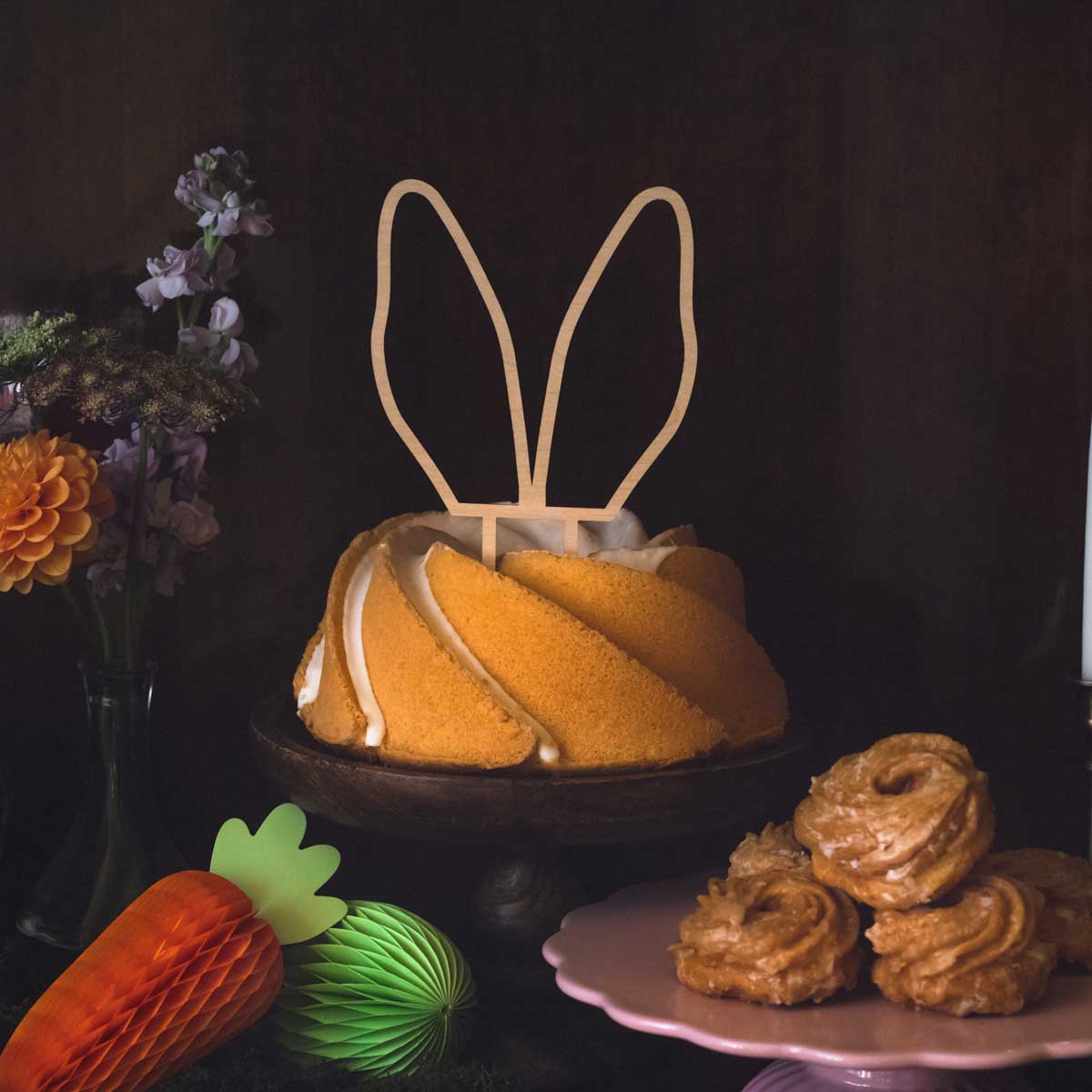 PartyDeco Topper en Bois Oreilles de Lapin