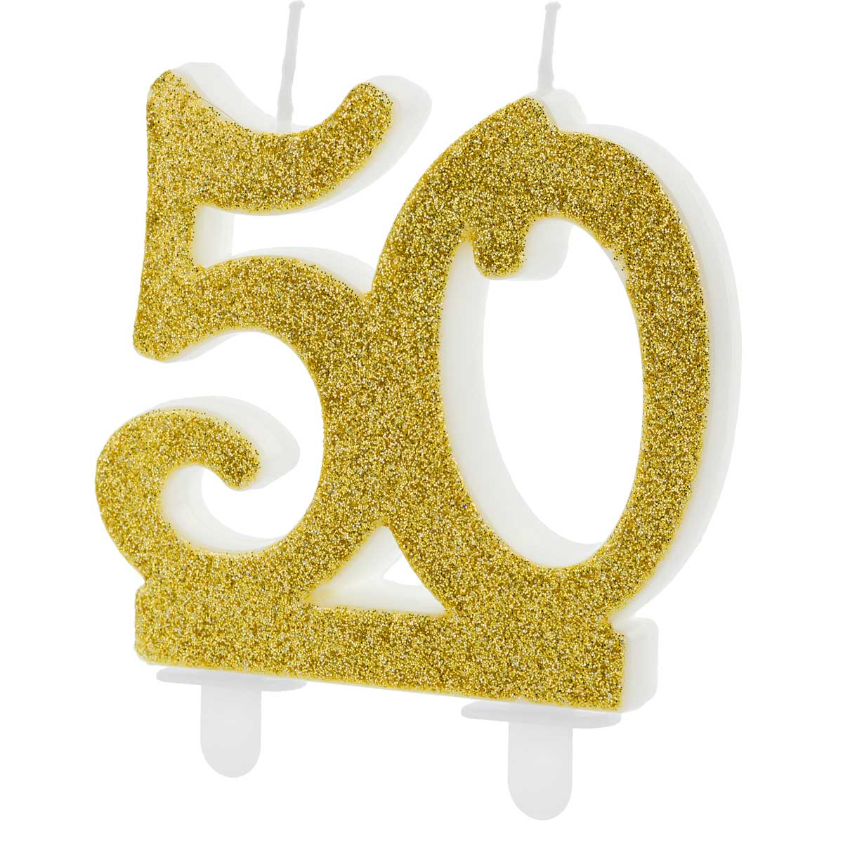 PartyDeco Bougies d'anniversaire Numéro 50 - Modern Gold