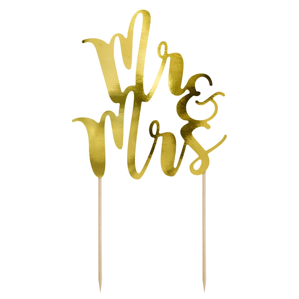 PartyDeco Cake Topper Mr&Mrs - Or