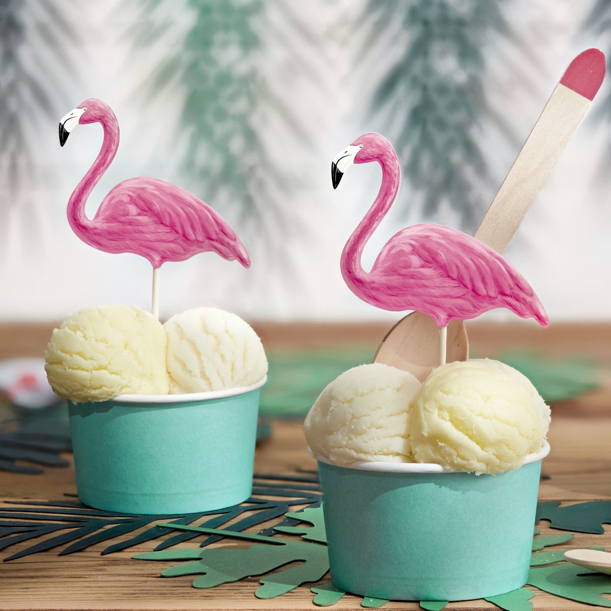 PartyDeco Toppers Flamants Roses Set/6