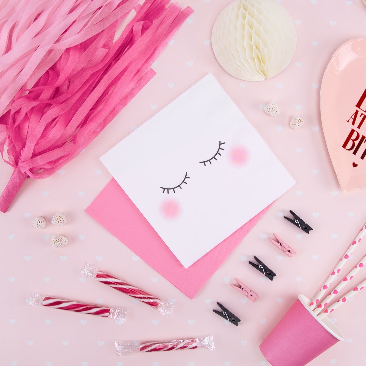 PartyDeco Serviettes en papier avec Visage pcs/20