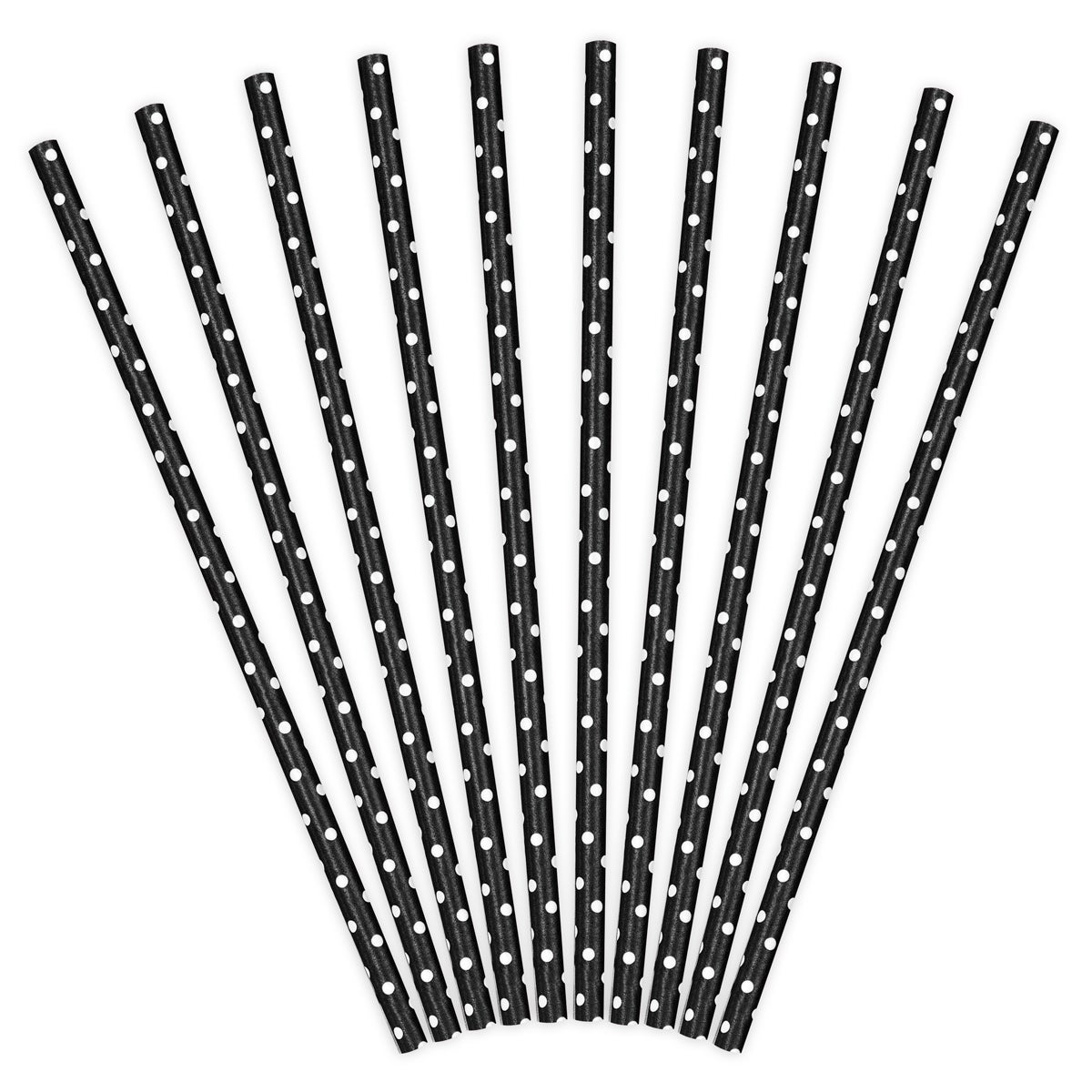 PartyDeco Pailles en papier - Noir pcs/10