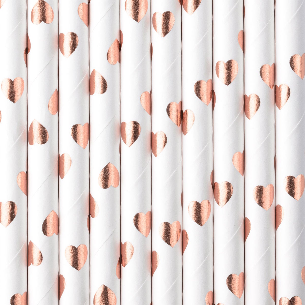 PartyDeco Pailles en papier Coeurs Or Rose pk/10