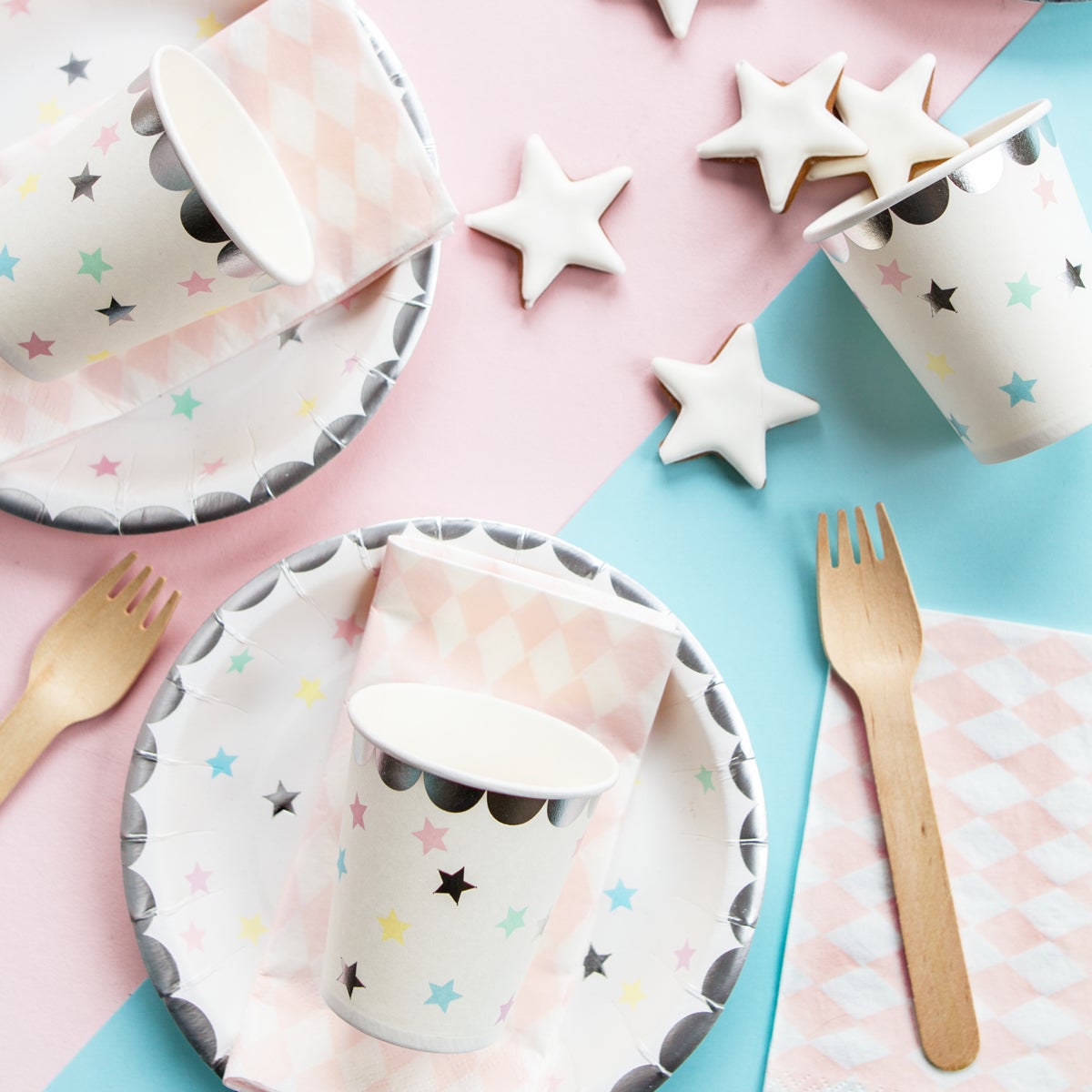 PartyDeco Assiettes - Licorne Étoiles 18cm pcs/6