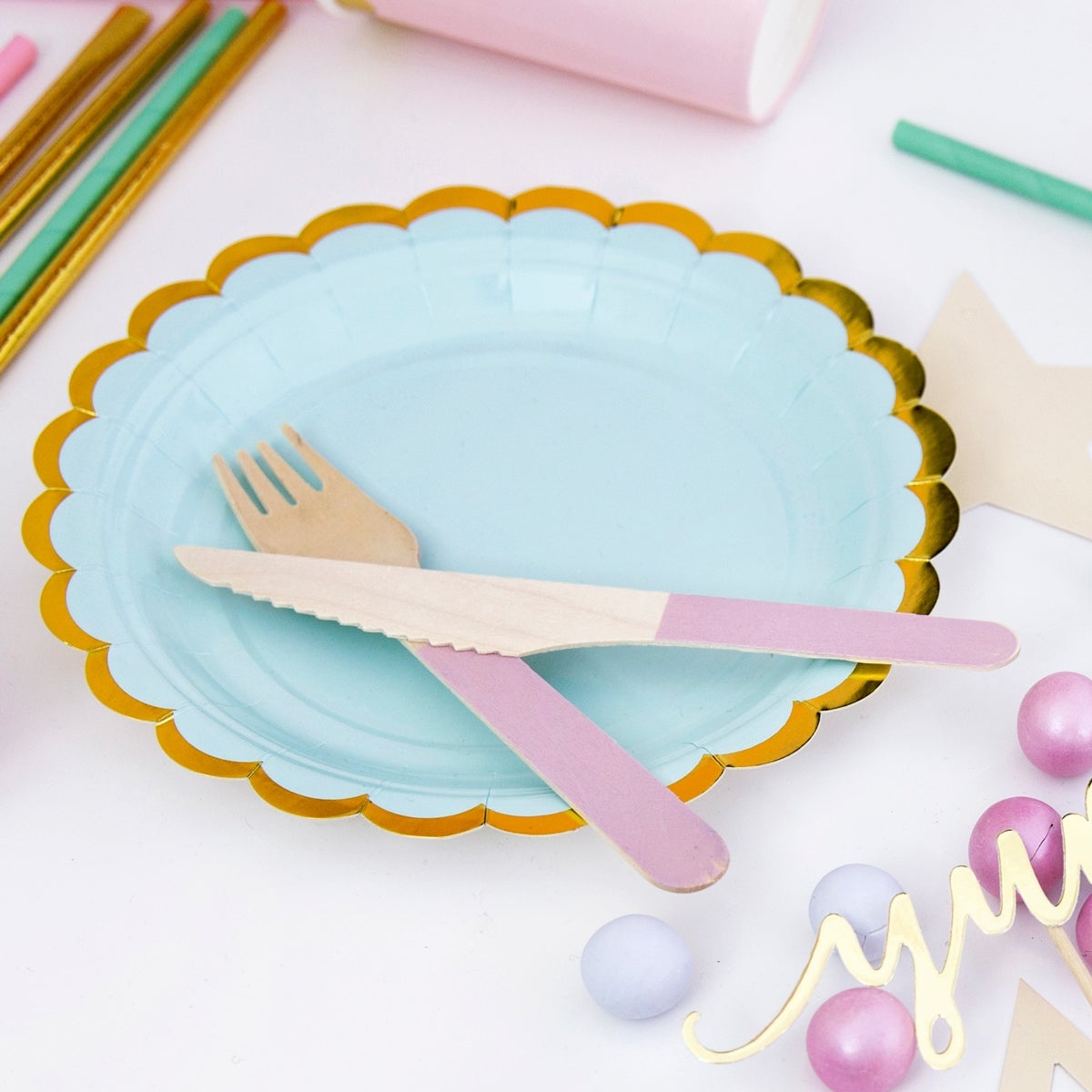 PartyDeco Assiettes - Menthe 18cm pcs/6