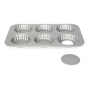 Patisse Mini Moule à Quiche - Fond Amovible - 6 cavités 10cm