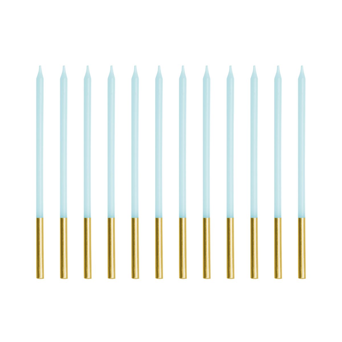 PartyDeco Bougies Bleu/Or 12/pcs