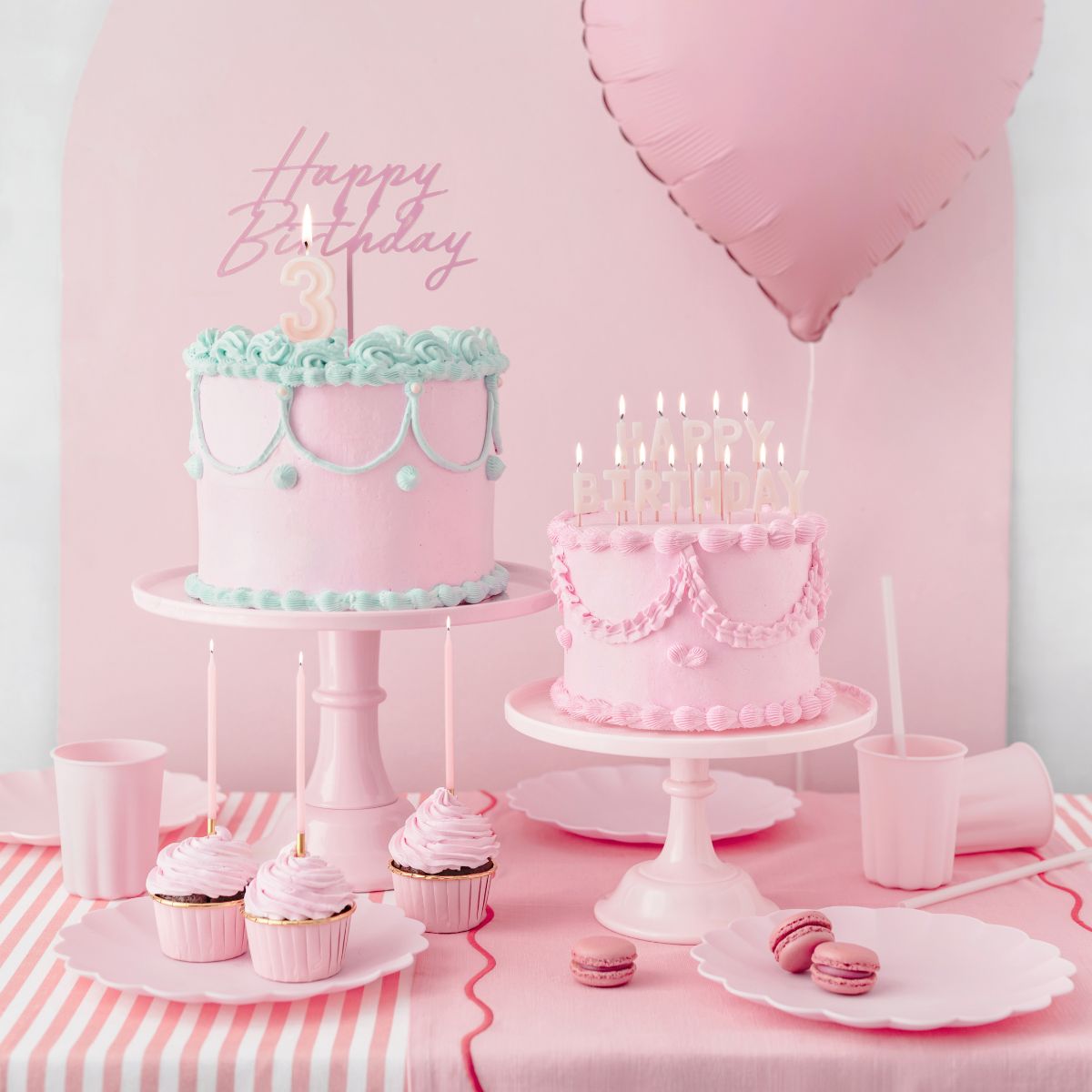 PartyDeco Bougies Rose/Or 12/pcs