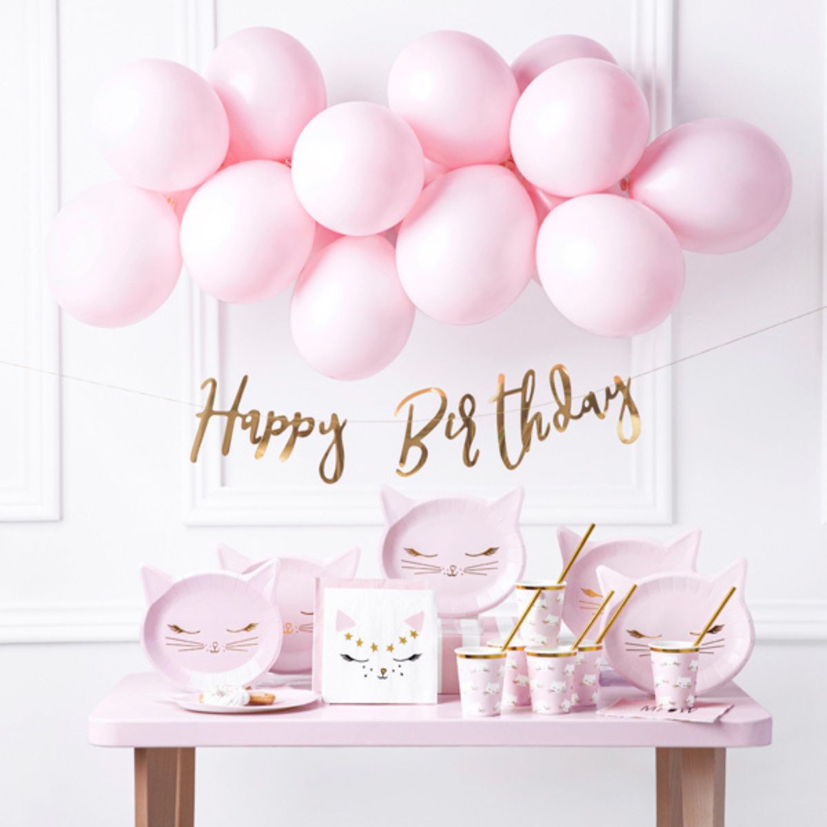 PartyDeco Ballons Solides Roses 12 cm pk/100