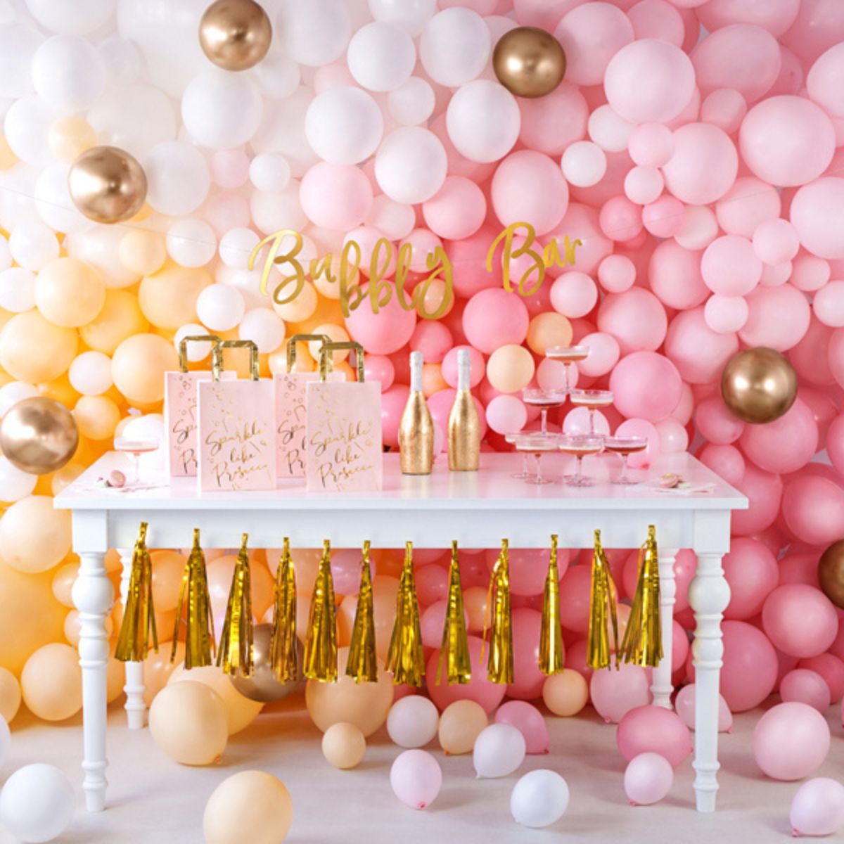 PartyDeco Ballons Solides Blancs 12 cm pk/100