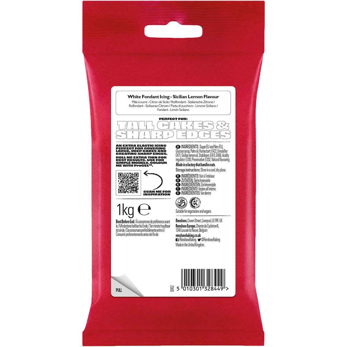 Renshaw Renshaw Pâte à Sucre Extra 1kg Blanc au Goût de Citr