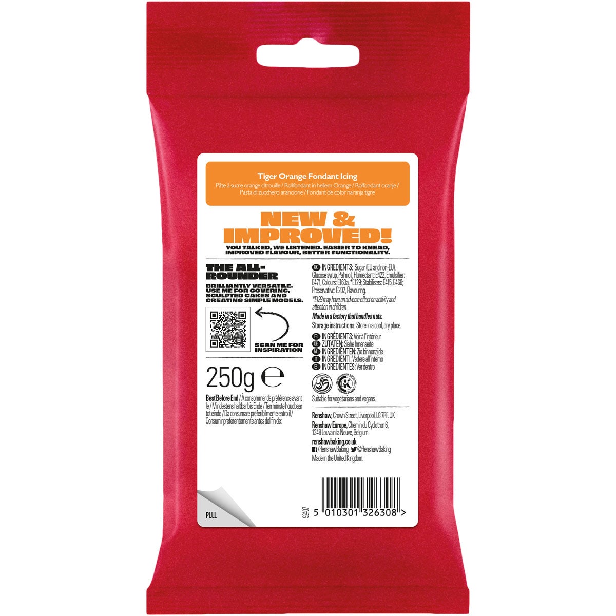 Renshaw Pâte à Sucre Tiger Orange 250g