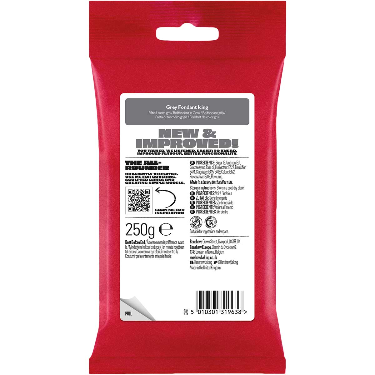 Renshaw Pâte à Sucre Grey 250g