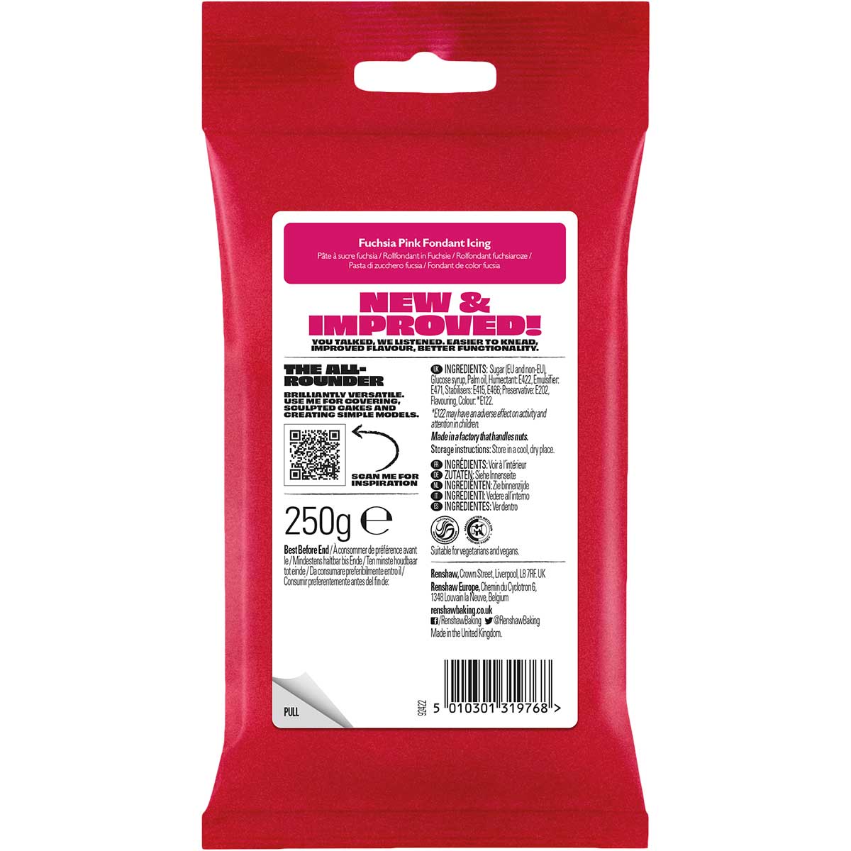 Renshaw Pâte à Sucre Rose Fuchsia 250g