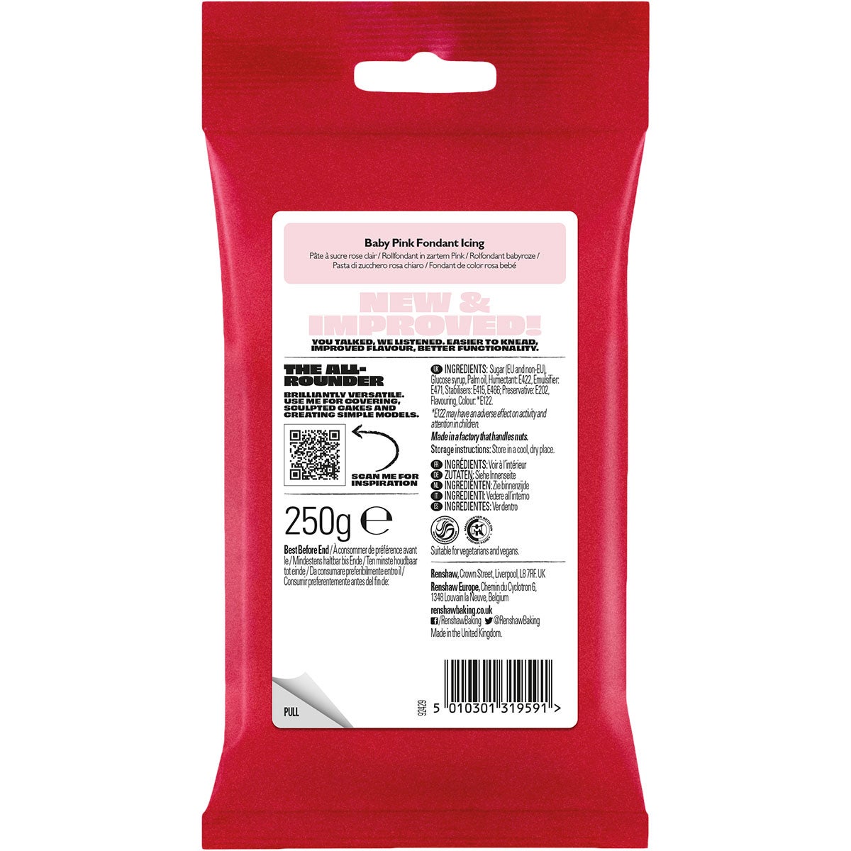 Renshaw Pâte à Sucre Baby Pink 250g