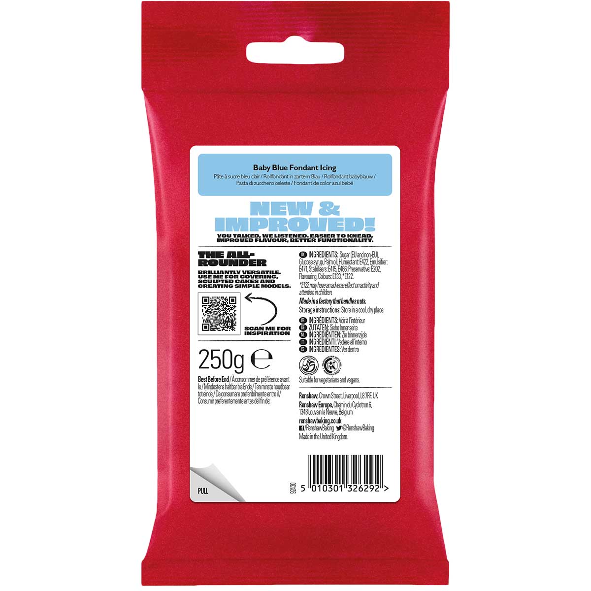 Renshaw Fondant Icing Baby Blue 250g