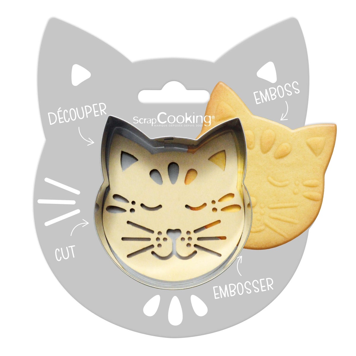 ScrapCooking Cookie Cutter & Embosser Cat