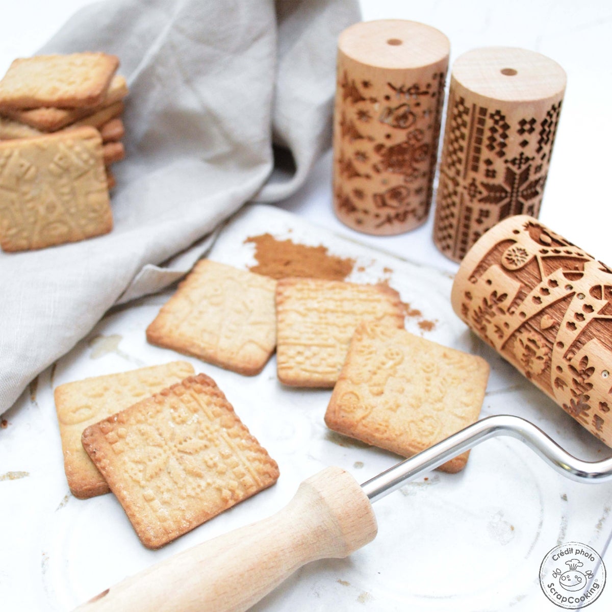 Scrapcooking Mini rouleau de biscuits de Noël en bois Set/3