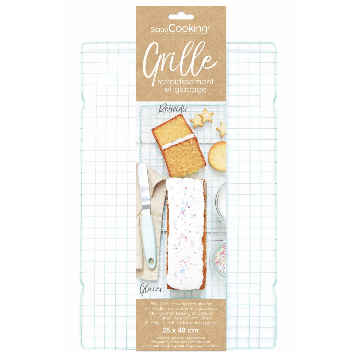 ScrapCooking Grille de refroidissement 25 x 40 cm