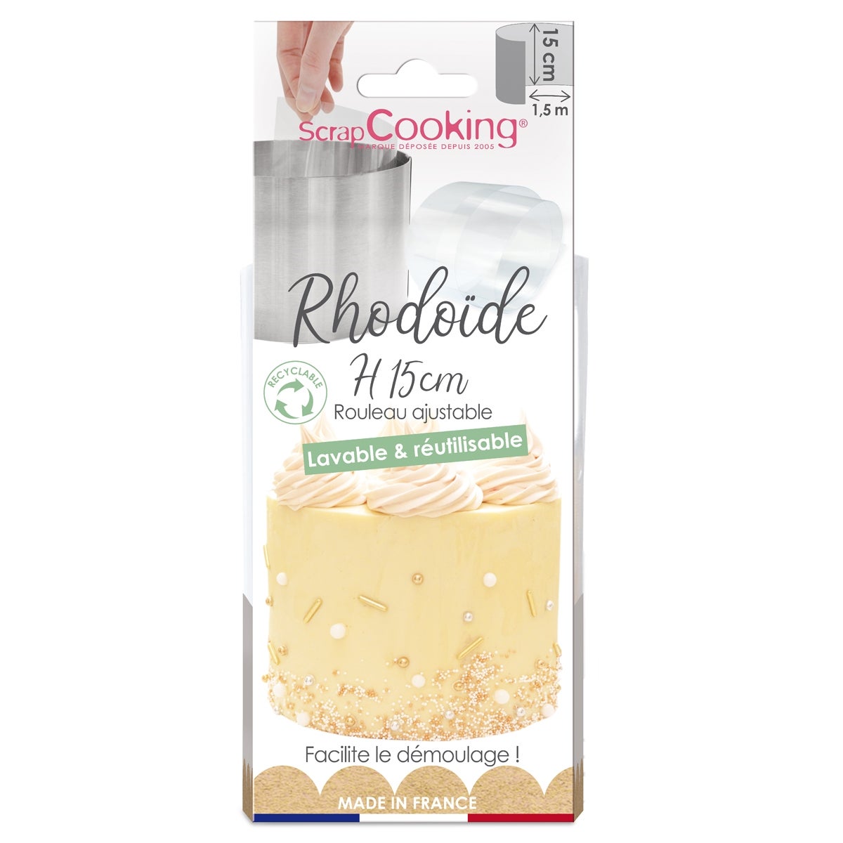 ScrapCooking Feuille d'acétate réutilisable 15 cm x 1,5 m