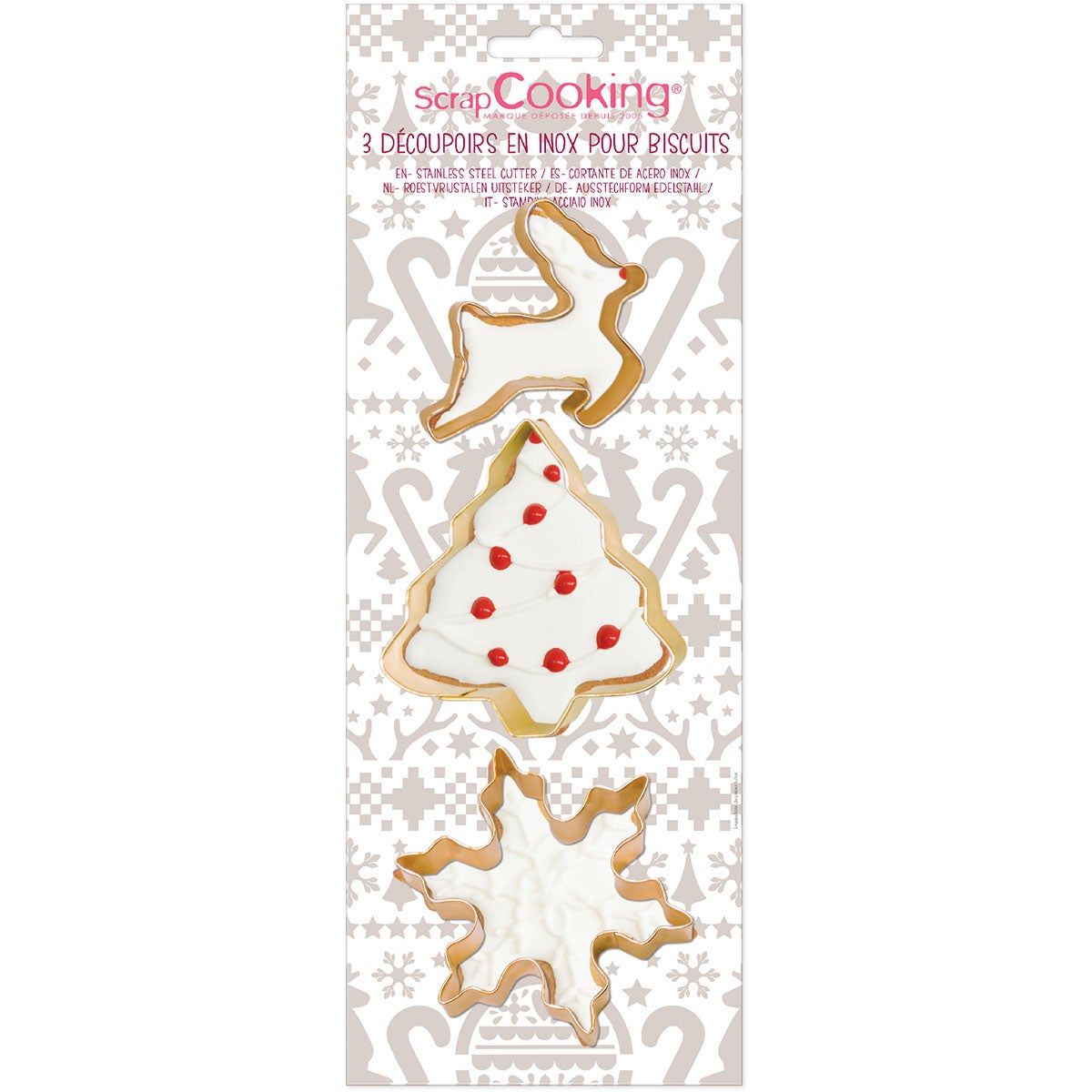 ScrapCooking Découpeur de biscuits S/S pk/3 (Arbre de Noël)