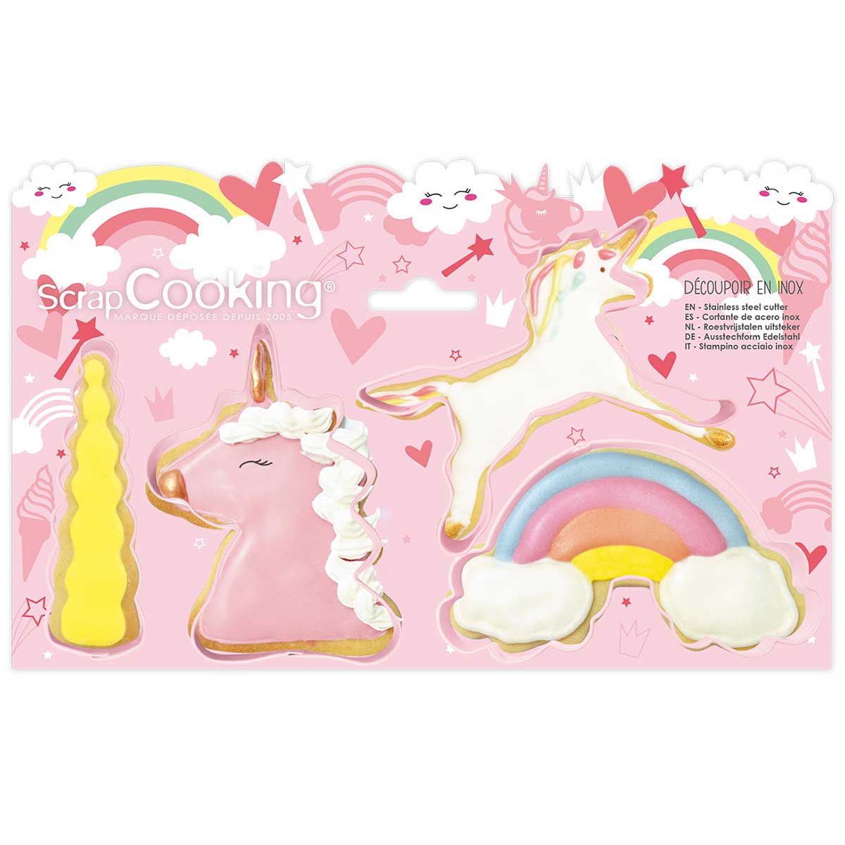 ScrapCooking Cookie Cutter Unicorn Set/4