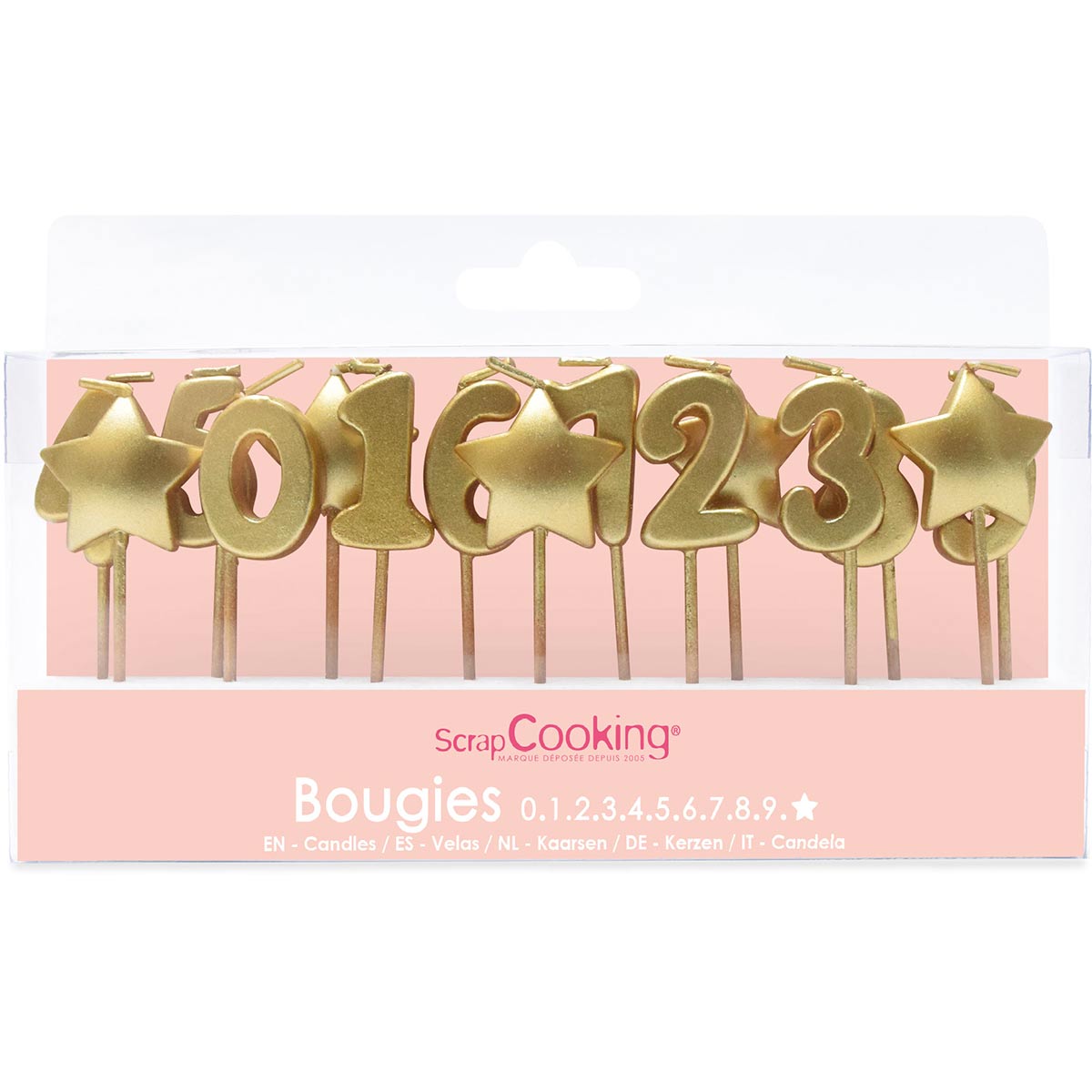 Scrapcooking Bougies Dorées pk/15 1 2 3 étoiles