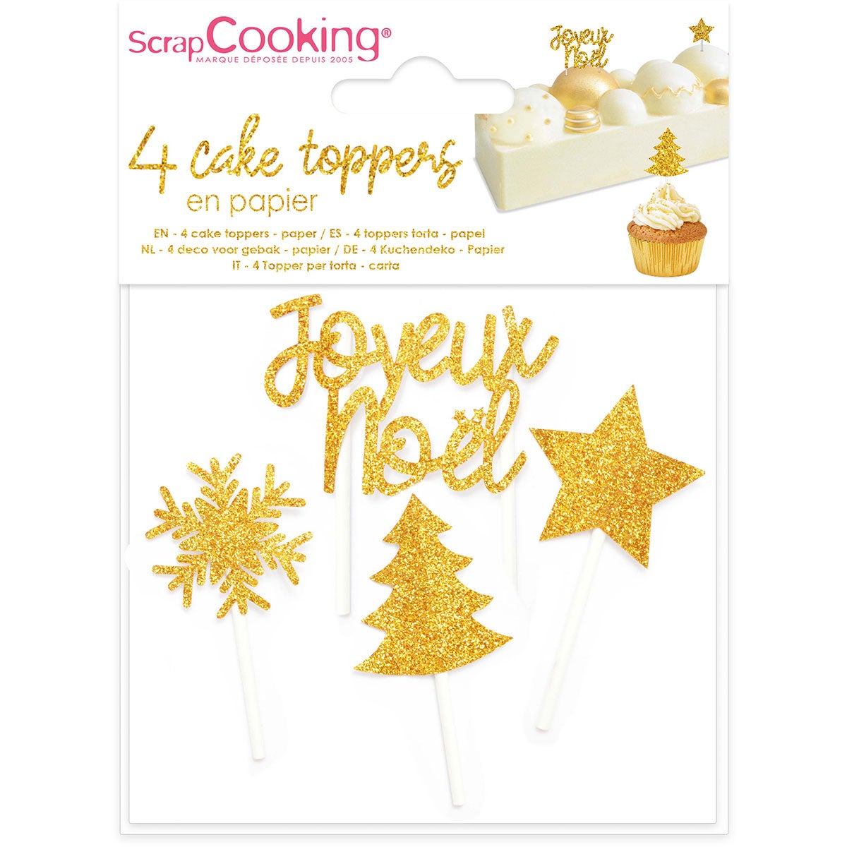 ScrapCooking - Garnitures de gâteau de Noël en or