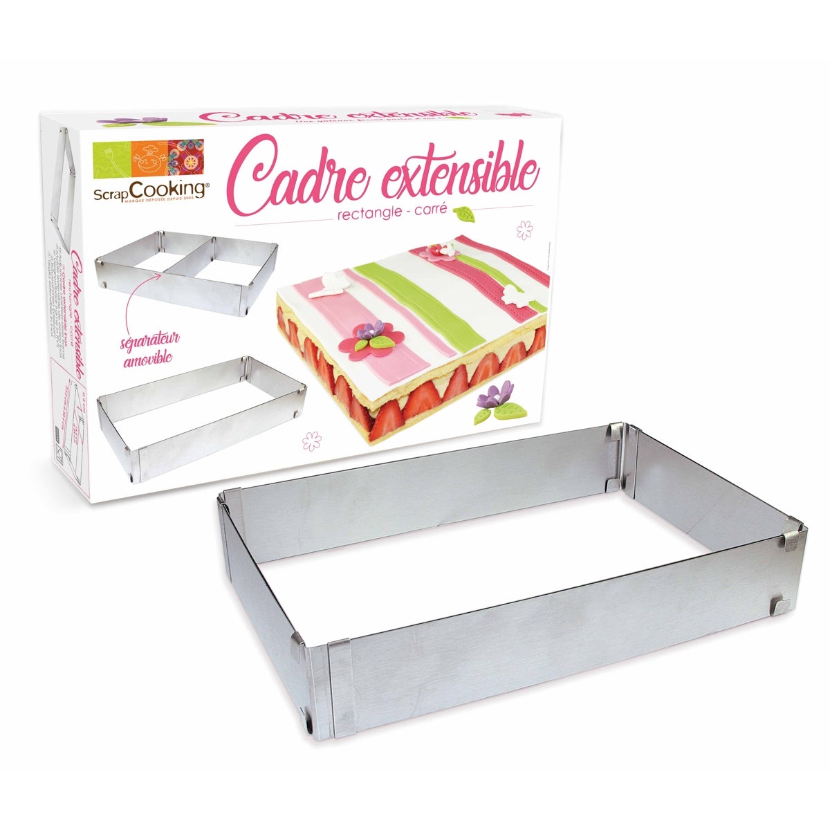 Scrapcooking Cadre de cuisson réglable S/S 27-52cmx18-34cm