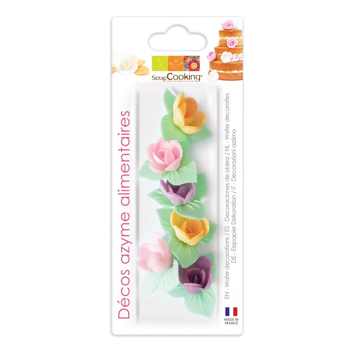 Scrapcooking Décorations Gaufrées Mini Rose & Leaf Set/6