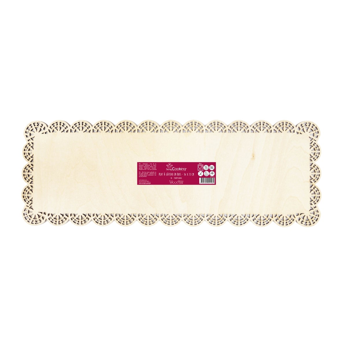 Scrapcooking Assiette en bois avec découpe en dentelle