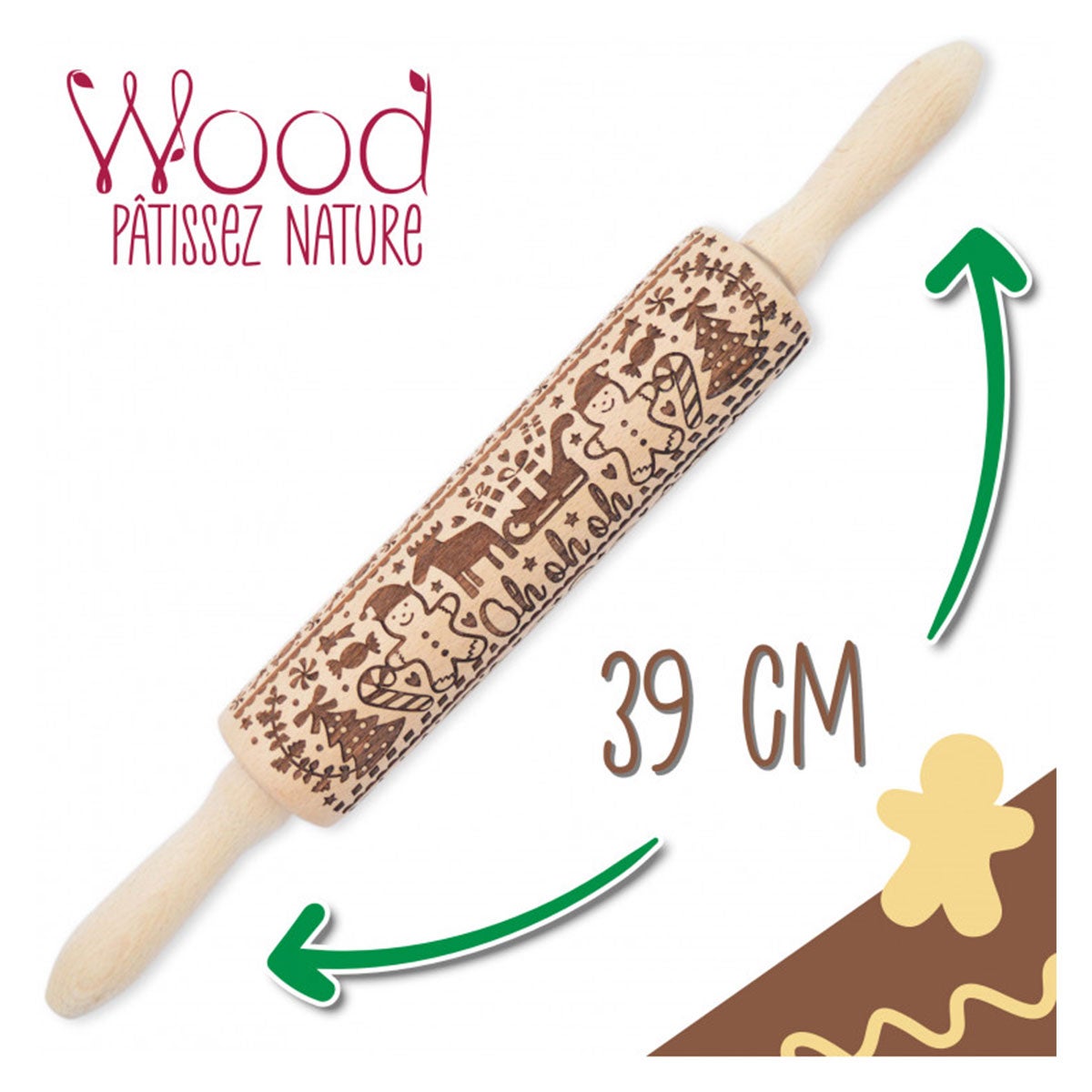 Scrapcooking Wooden Rolling Pin Gingerman