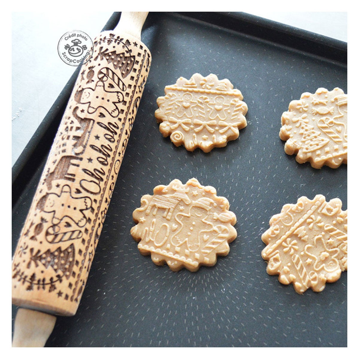Scrapcooking Wooden Rolling Pin Gingerman