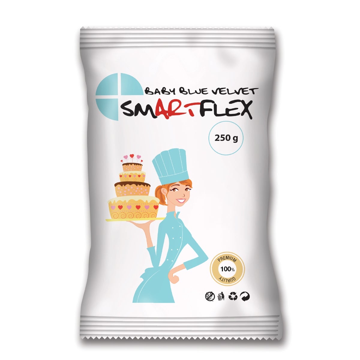 SmartFlex Pâte à sucre Velours Baby Blue 250g