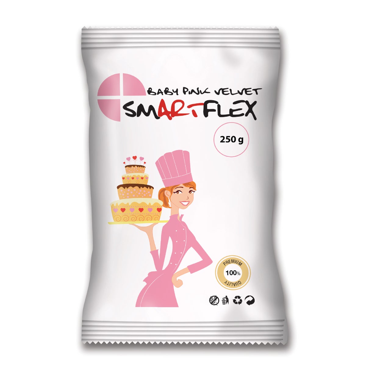 SmartFlex Pâte à sucre Velours Baby Pink 250g
