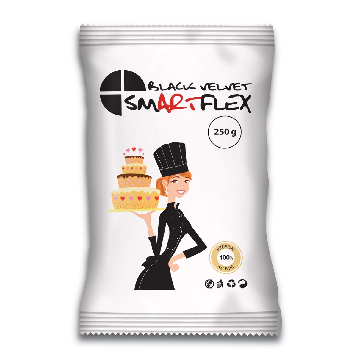 SmartFlex Pâte à sucre Velours Noir 250g