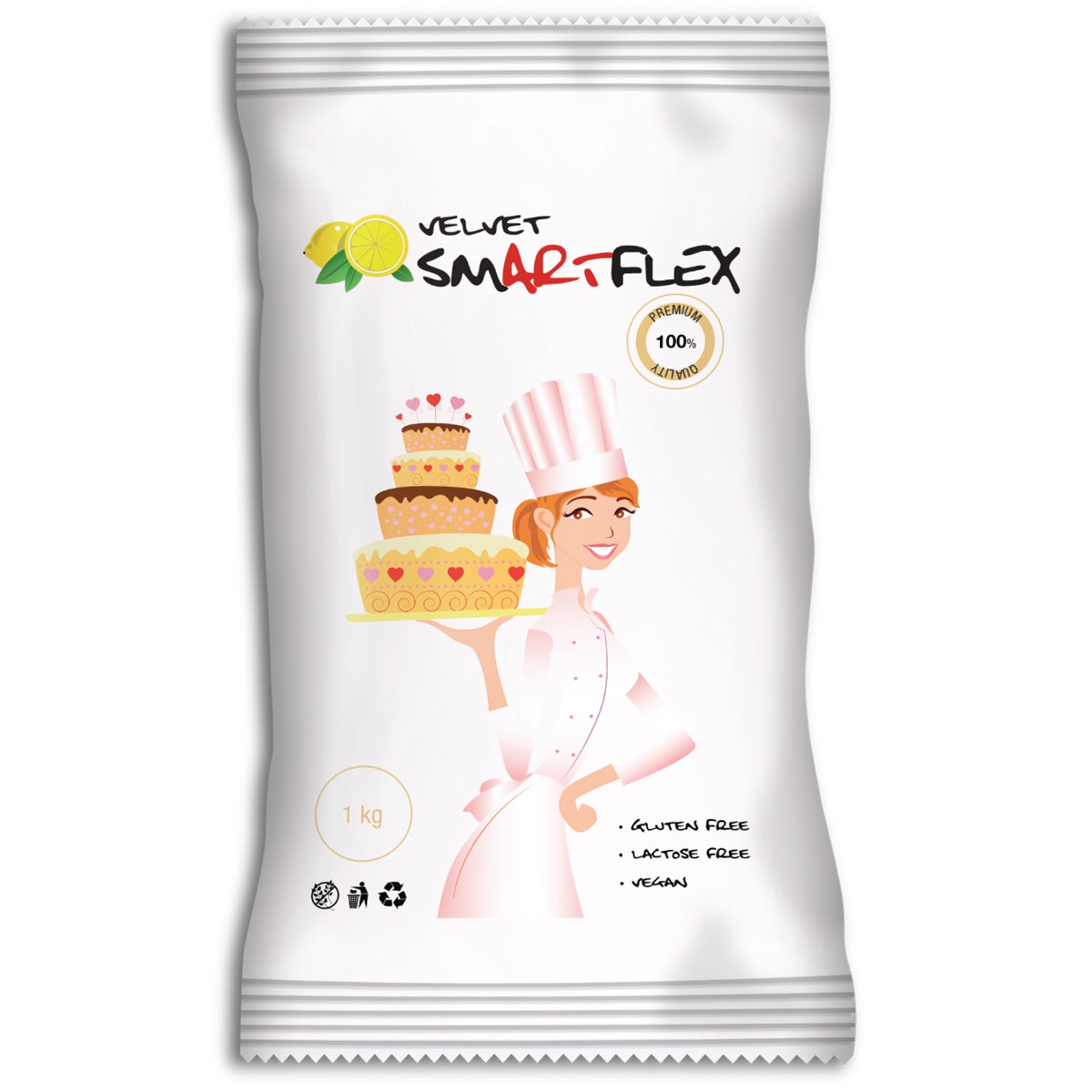 SmartFlex Pâte à sucre Velours Blanc Citron 1kg