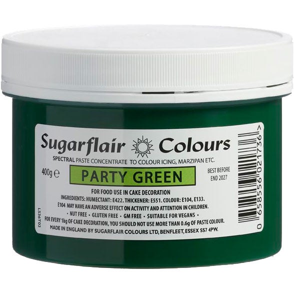 Sugarflair Paste Colour party vert, 400 g
