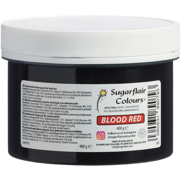 Sugarflair Paste Colour SANG ROUGE, 400 g