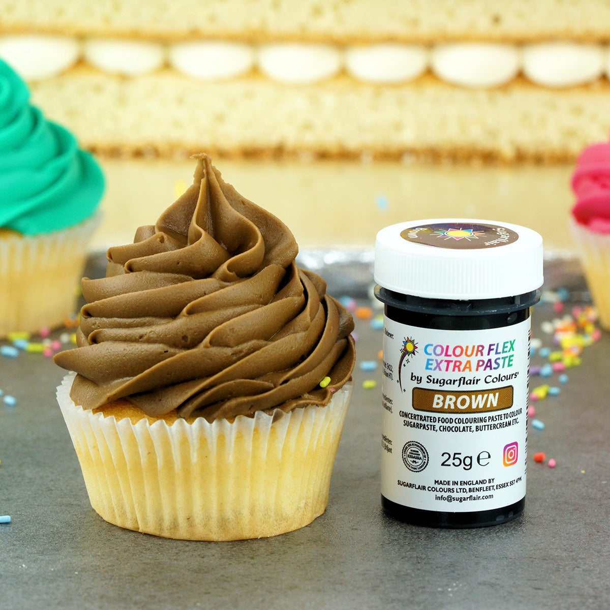 Sugarflair Colourflex Extra Paste Brown - 25g