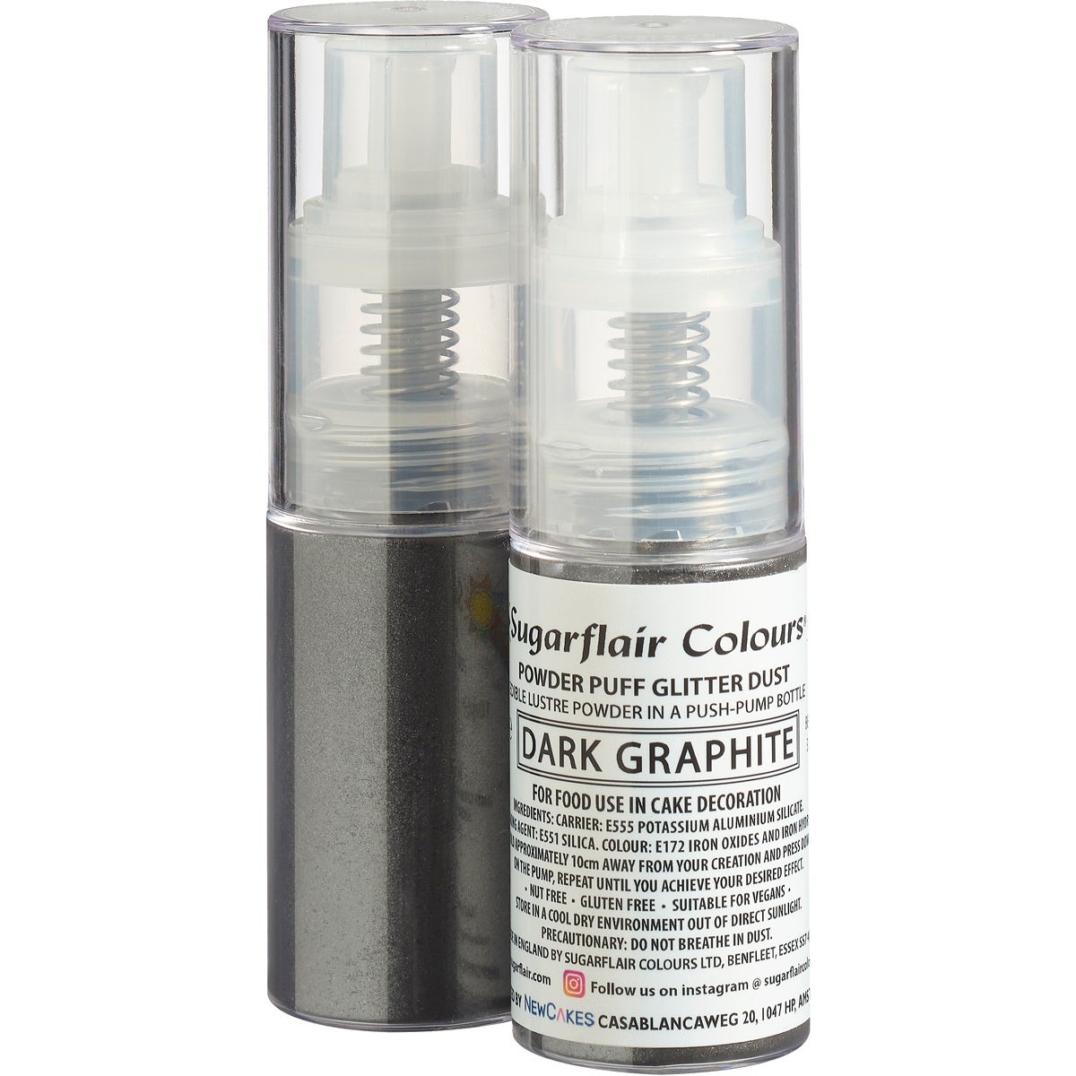 Sugarflair Poudre à Paillettes en Spray -Dark Graphite-