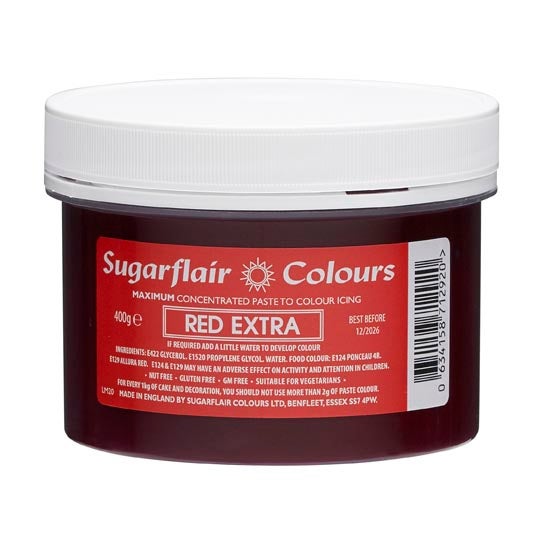 Sugarflair Geconcentreerde Eetbare Kleurstof Rood Extra 400g