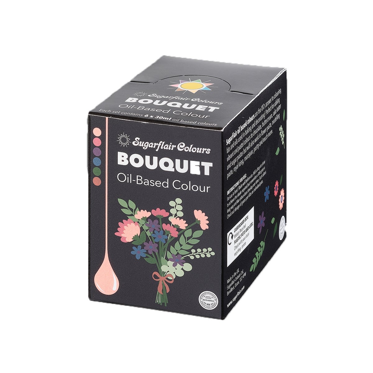 Bouquet de couleurs à l'huile Sugarflair Set/6