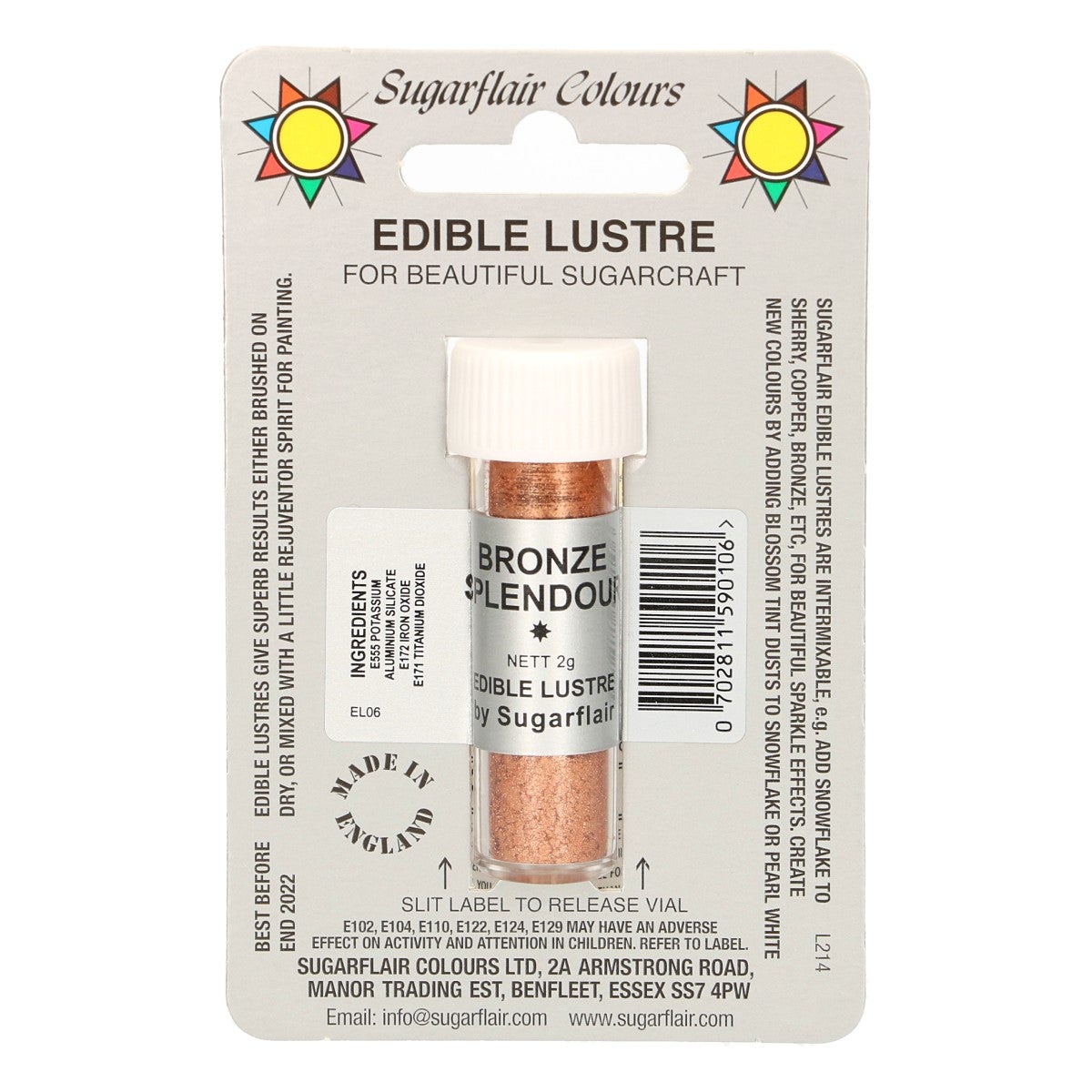 Sugarflair Edible Lustre Bronze Splendour, 4g