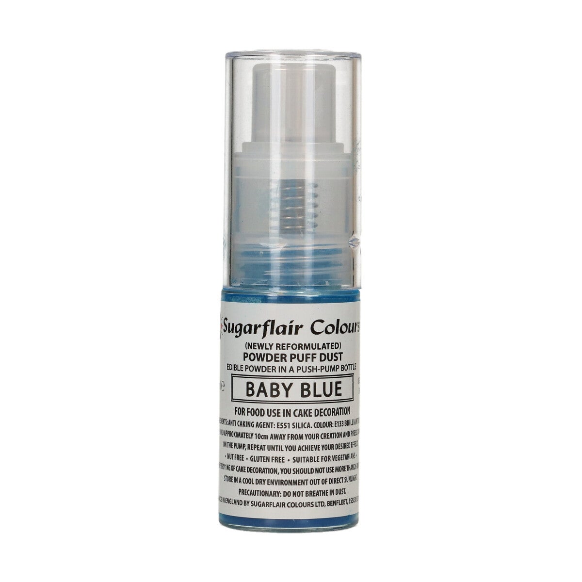 Pompe à poudre Sugarflair - Baby Blue - 10g