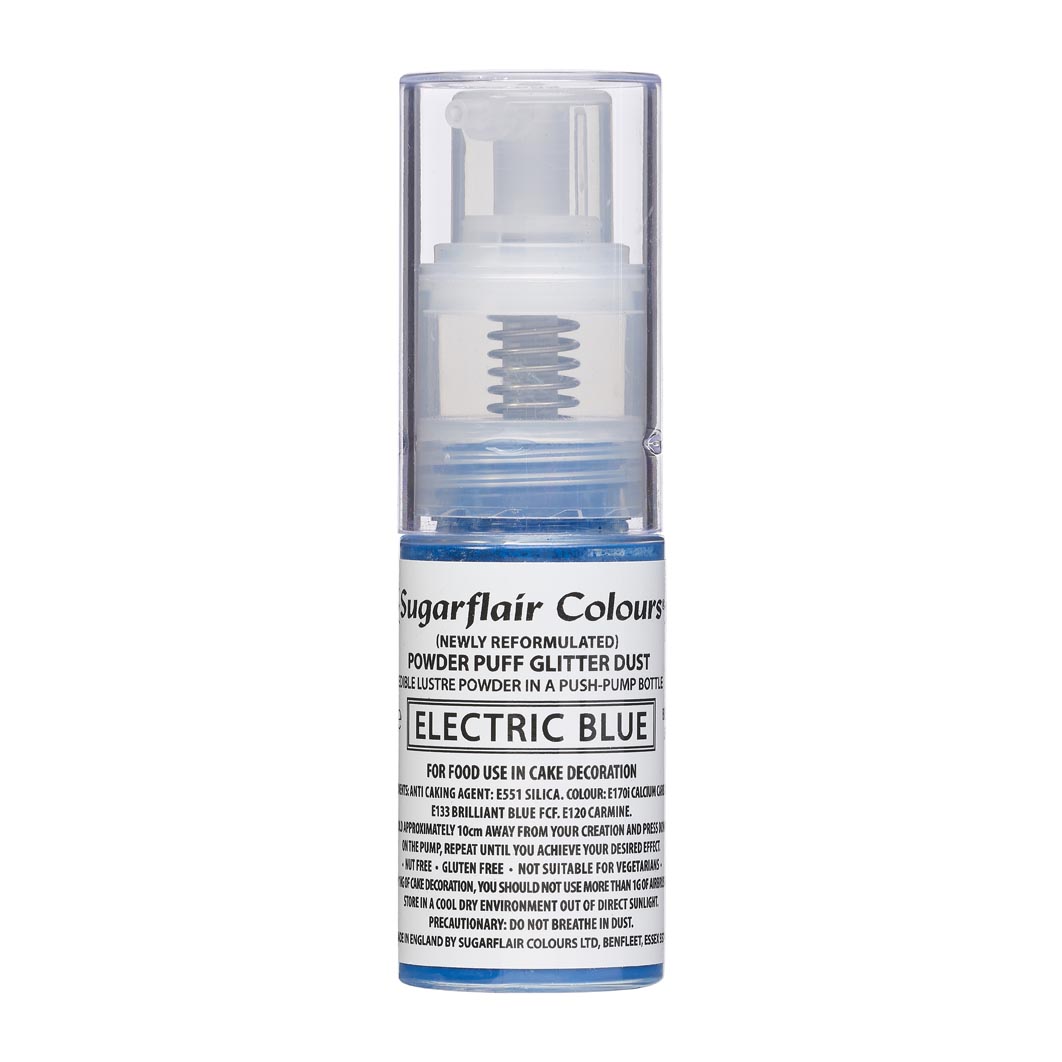 Sugarflair Pompe Spray Poudre Puff Dust -Bleu Électrique-