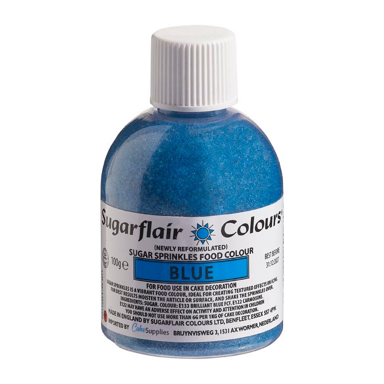 Sugarflair Sprinkles en Sucre - Bleu - 100 g