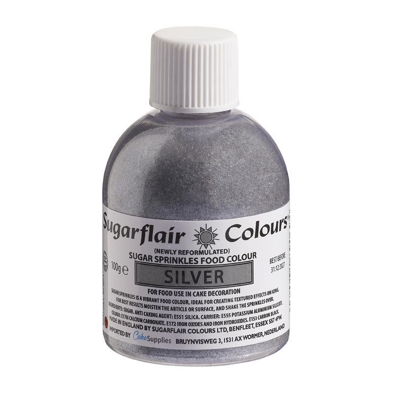 Sugarflair Sprinkles en Sucre - Argenté - 100 g